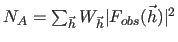 $N_A= \sum_{\vec h} W_{\vec h}\vert F_{obs}({\vec h})\vert^2$