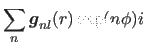 $\displaystyle \sum_{n} \mbox{\boldmath$g$}_{nl}(r)
\exp (n\phi)i$